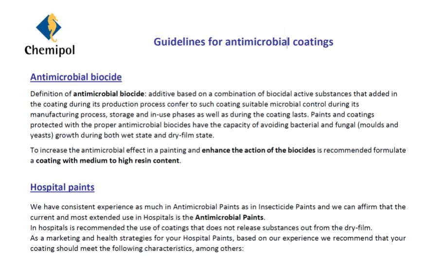 Guidelines for antimicrobial coatings